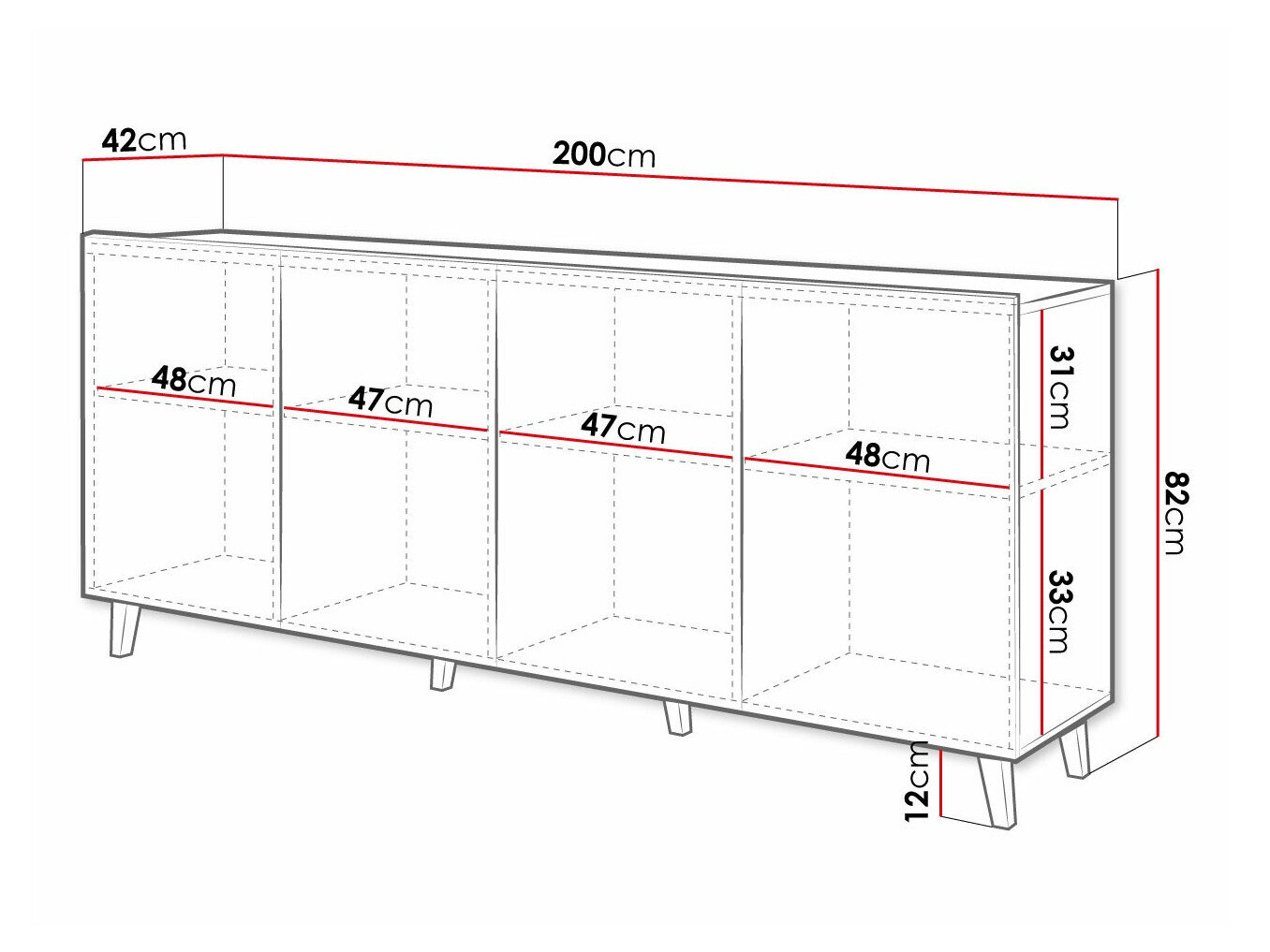Skænk Charlotte 175 (Hvid)