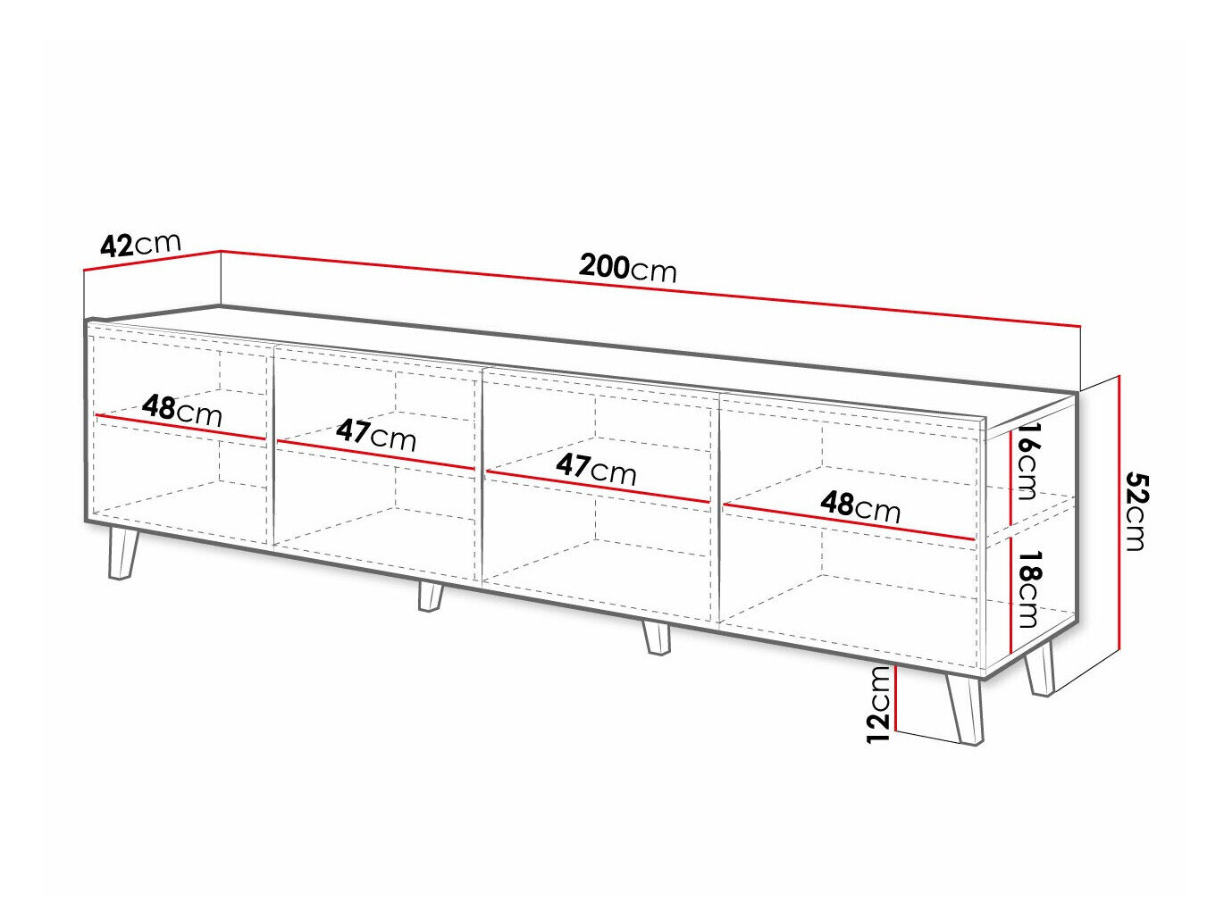 TV-bord Charlotte 174 (Hvid)