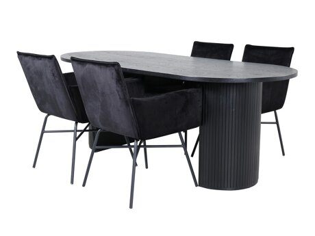 Eetkamerset Dallas 3315 (Zwart)