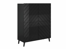 Dressoir Charlotte 179 (Zwart + Glanzend zwart)