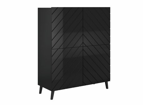 Dressoir Charlotte 179 (Zwart + Glanzend zwart)