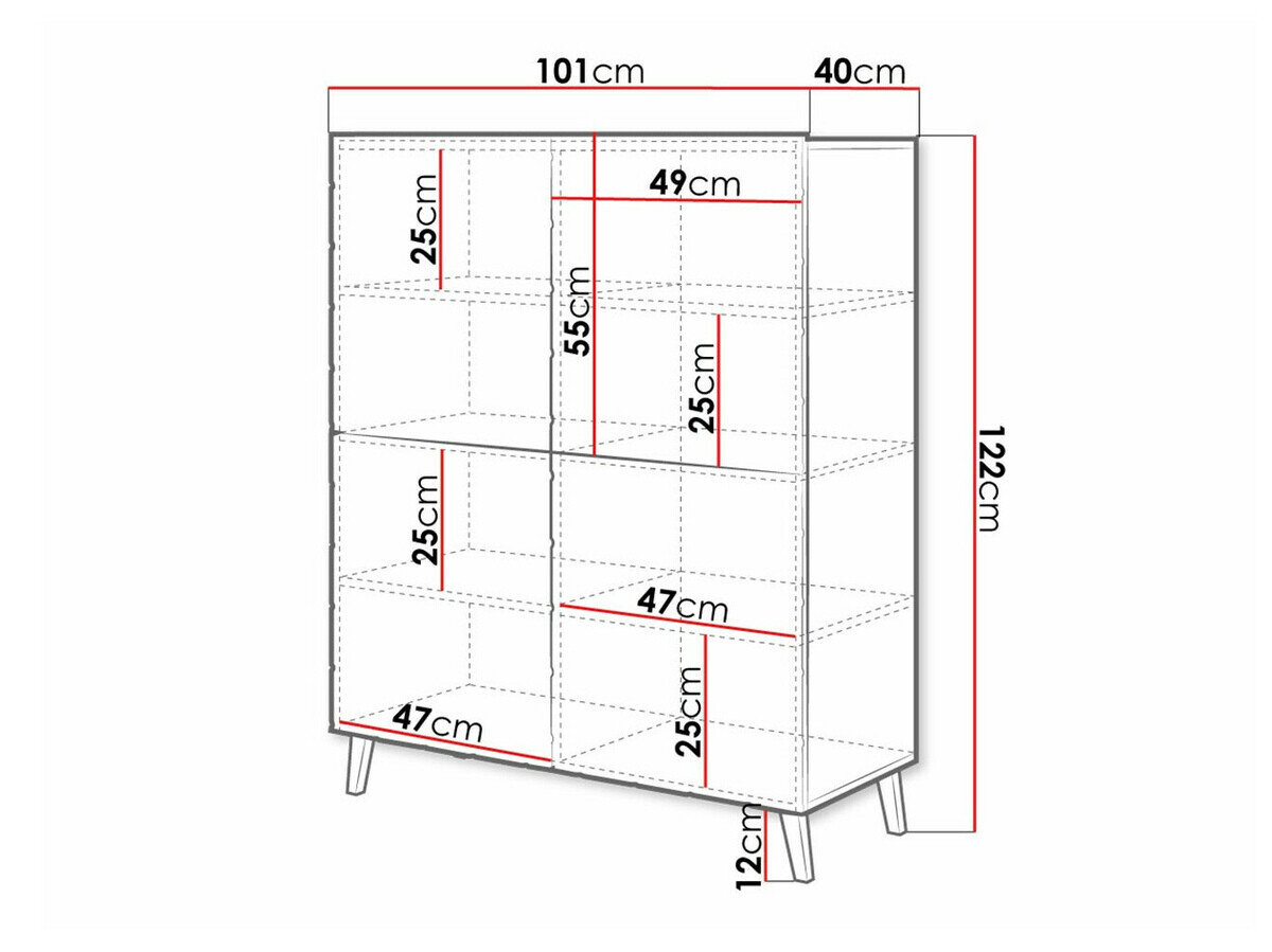 Skænk Charlotte 179 (Sort + Blank sort)
