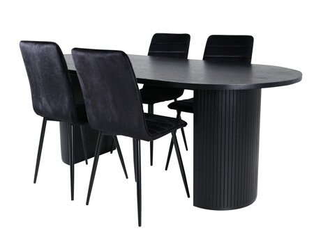 Eetkamerset Dallas 3325 (Zwart)