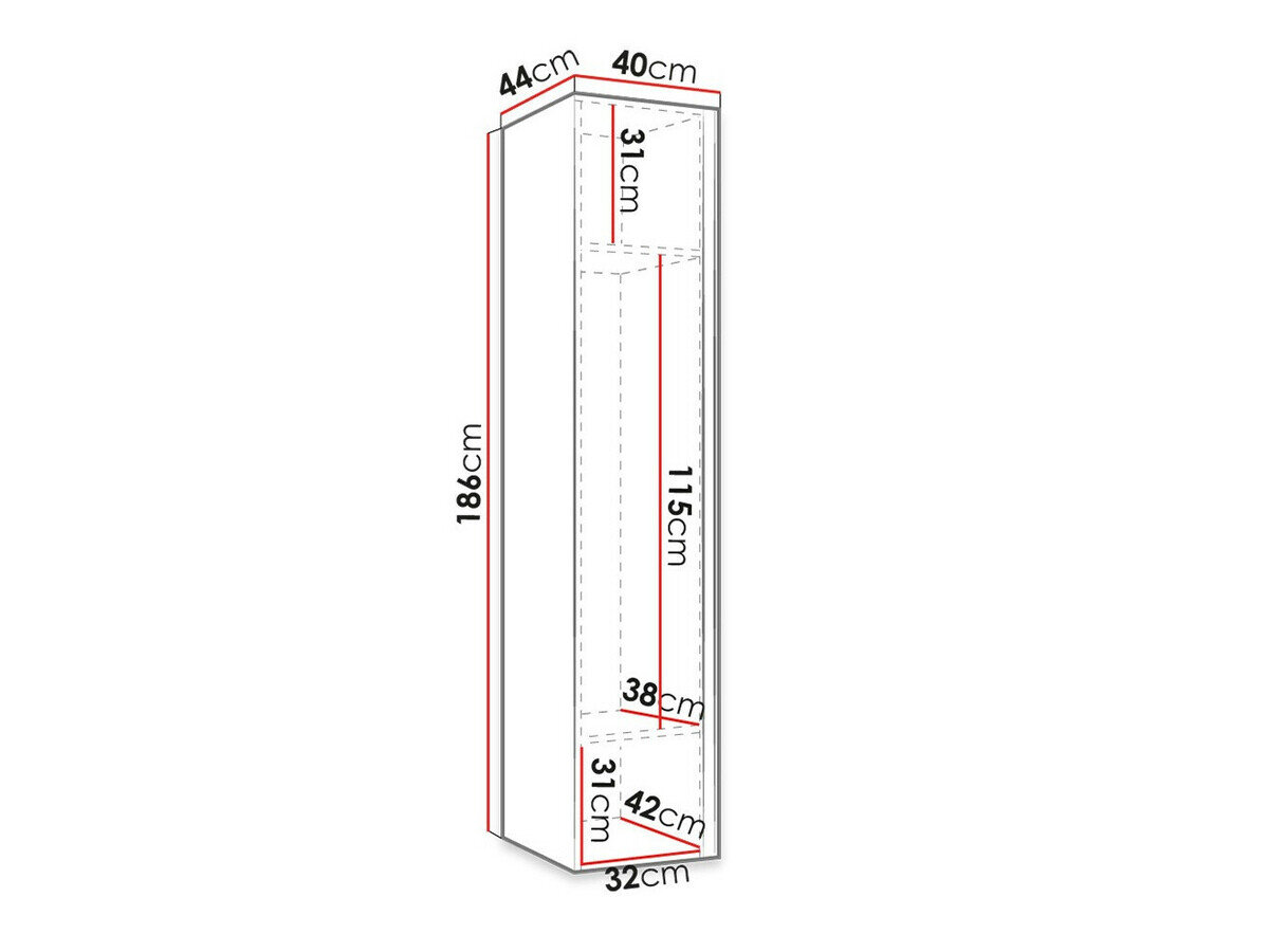 Garderobeskab Hartford 369 (Grafit)