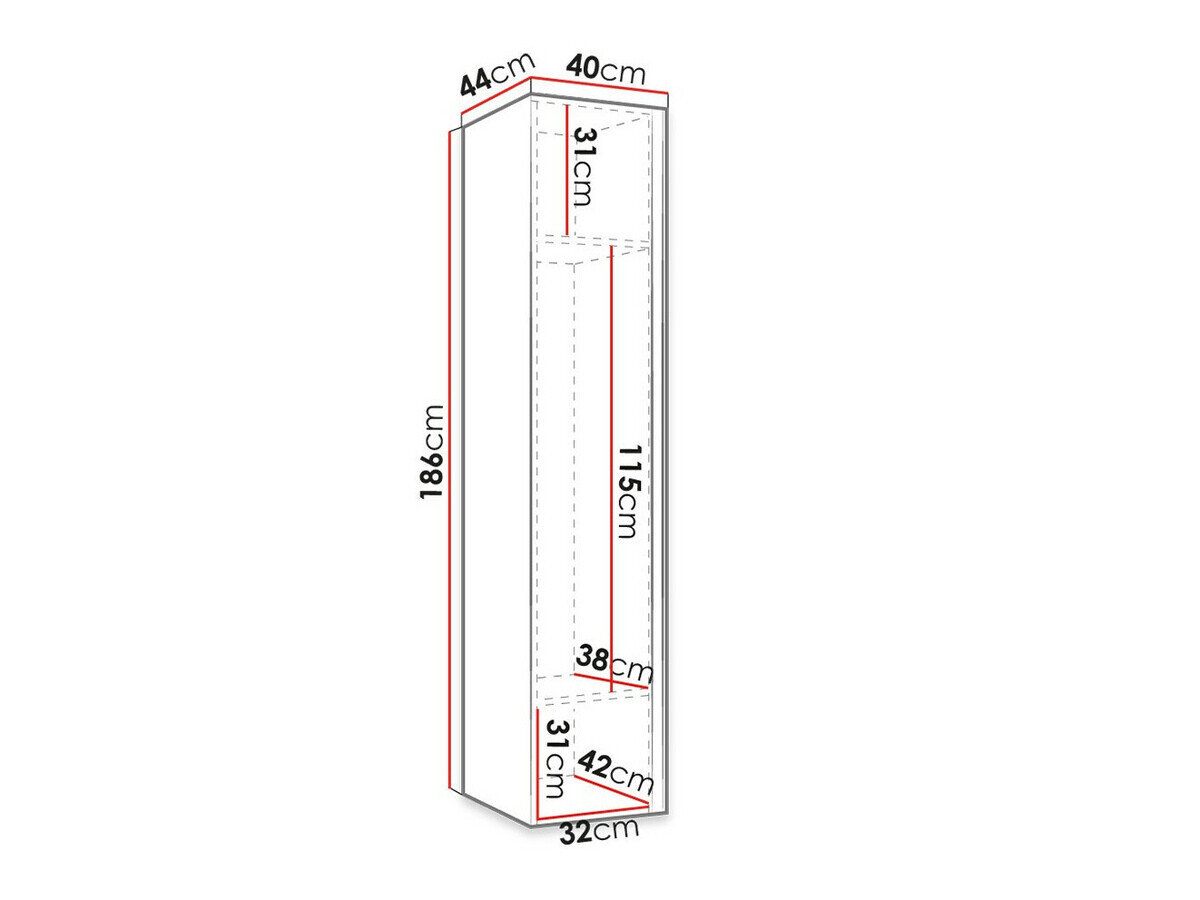 Kledingkast Hartford 370 (Grafiet)