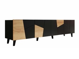 Meuble TV Charlotte 181 (Noir + Craft chêne)