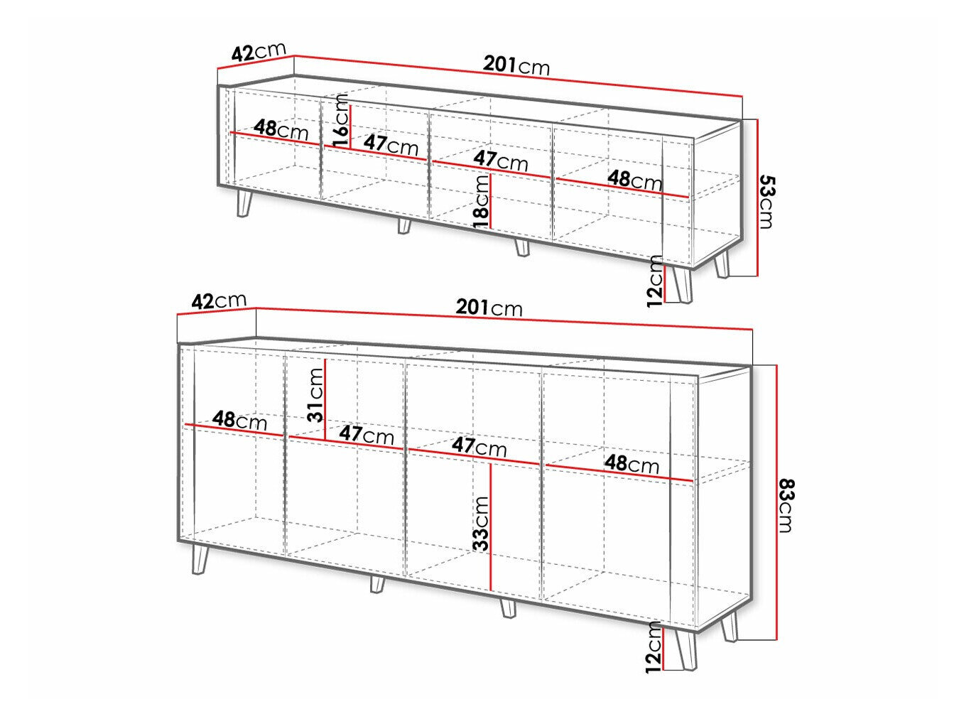 Stuemøbelsæt Charlotte 185 (Hvid + Craft egetræ)