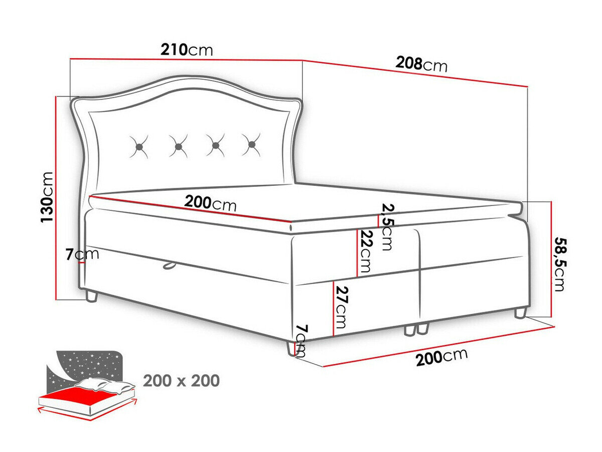 Boxspring Oleum (Magic Velvet 2207)