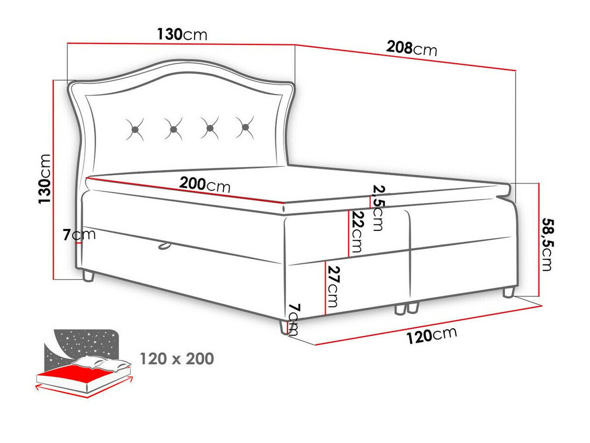 Boxspring Oleum (Magic Velvet 2219)