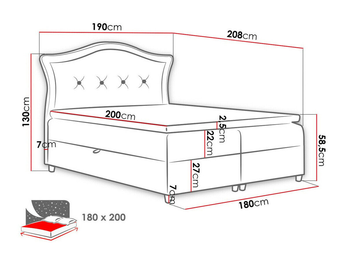 Boxspring Oleum (Magic Velvet 2225)