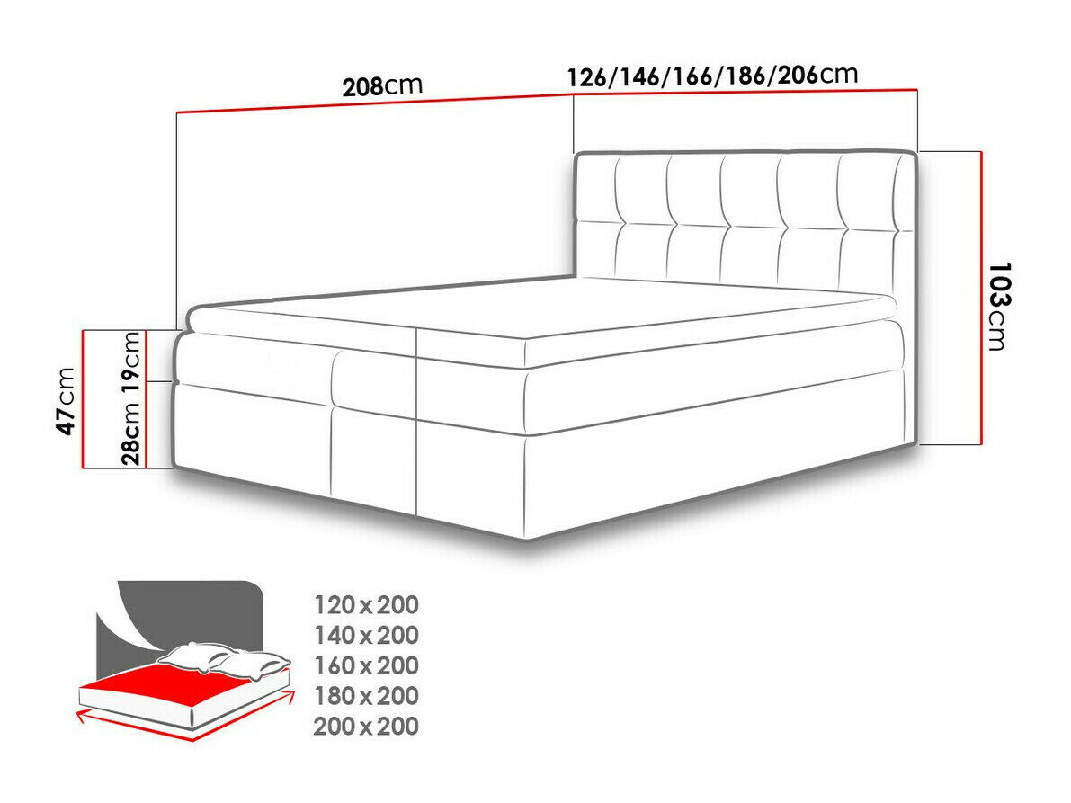 Boxspring Aedes (Rico 1)