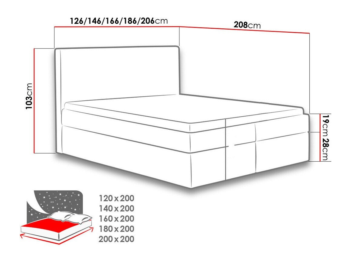 Boxspring Nix (Velluto 3)
