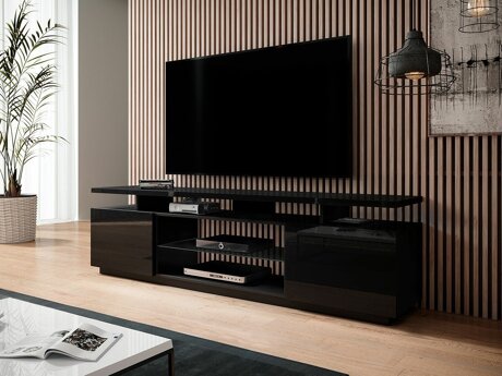 TV-meubel Figura (Zwart + Glanzend zwart)