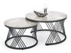 Salontafel set Houston Acetum (Zwart + Grijs marmer)