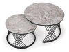 Salontafel set Houston Acetum (Zwart + Grijs marmer)