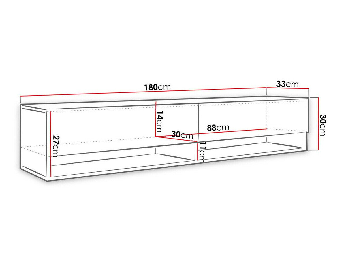 TV-bord Sarasota 119 (Wotan eg + Glansfuld hvid)