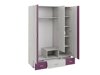 Chambre enfant complète Omaha D144 (Marron + Pin blanchi)