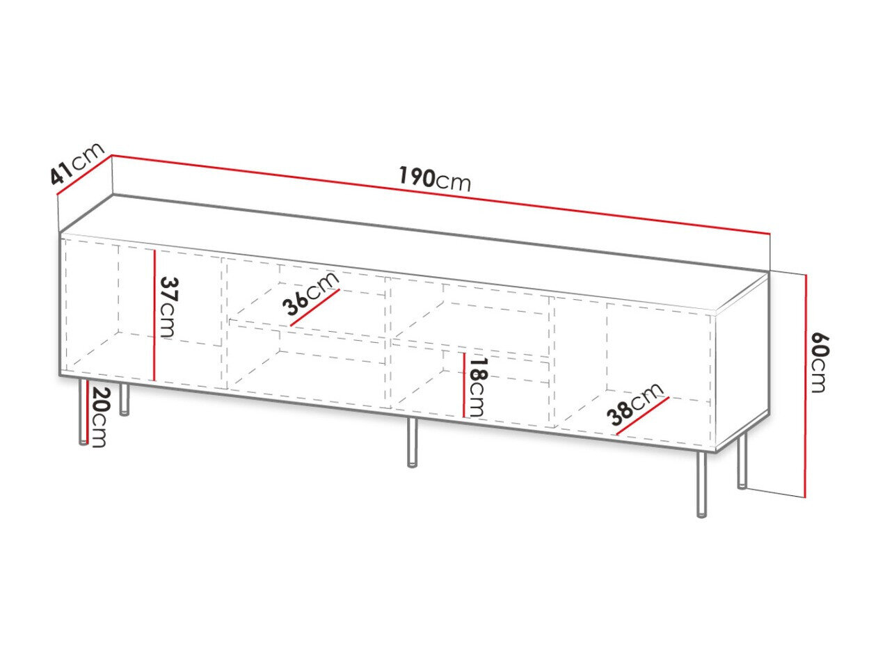 TV-bord Lorelbo 103 (Sort + Gylden)