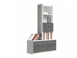 Boekenkast Campus (Wit + Grijs met glans)
