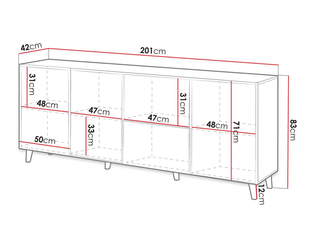 Dressoir Comes (Antraciet)