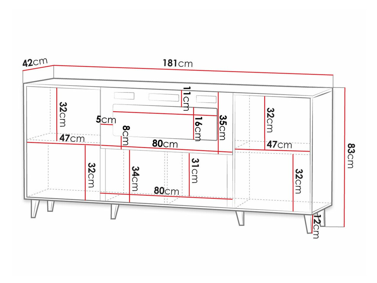 Dressoir Comes I (Antraciet)