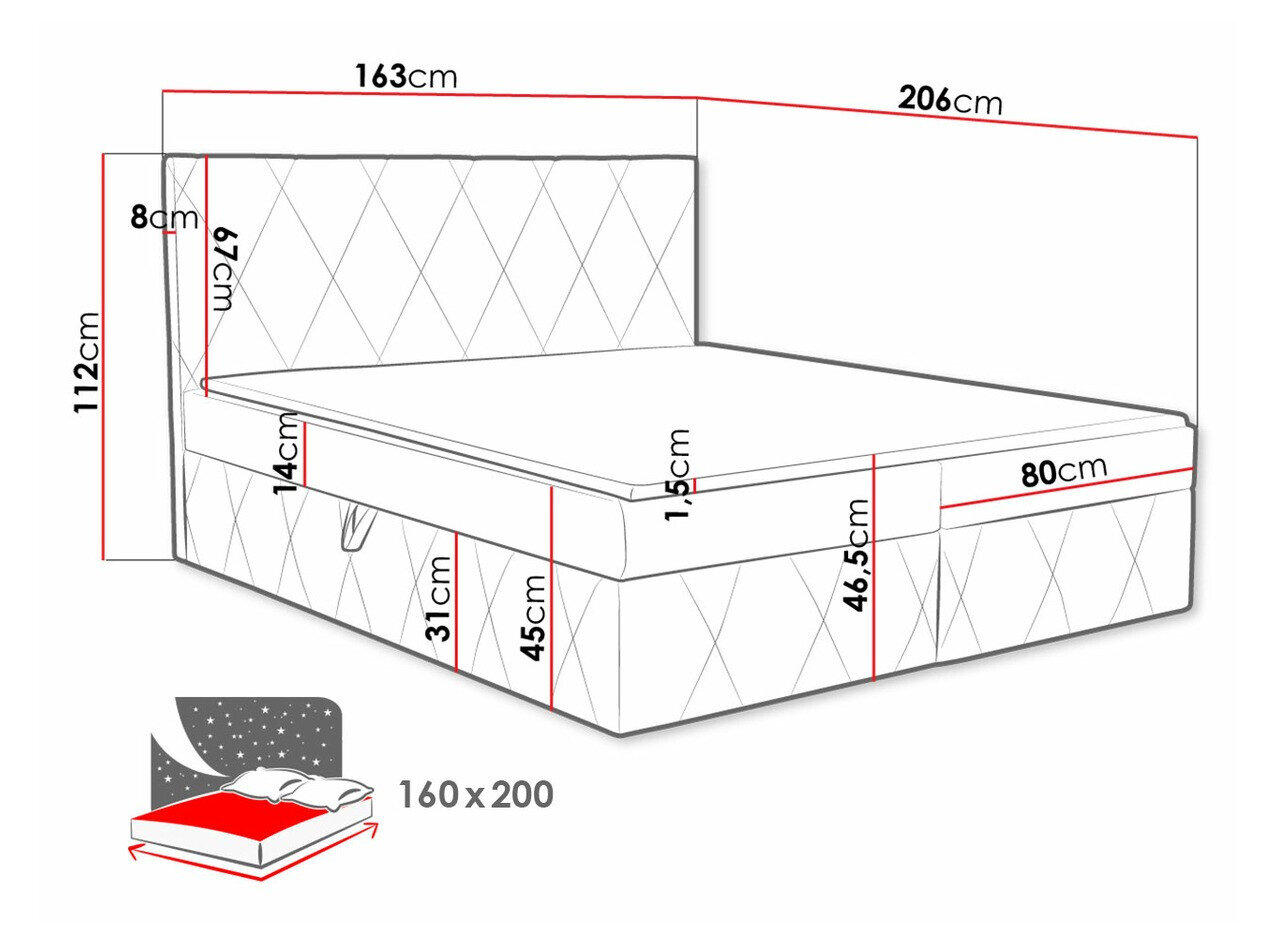 Boxspring Comfivo Avis (Magic Velvet 2225)