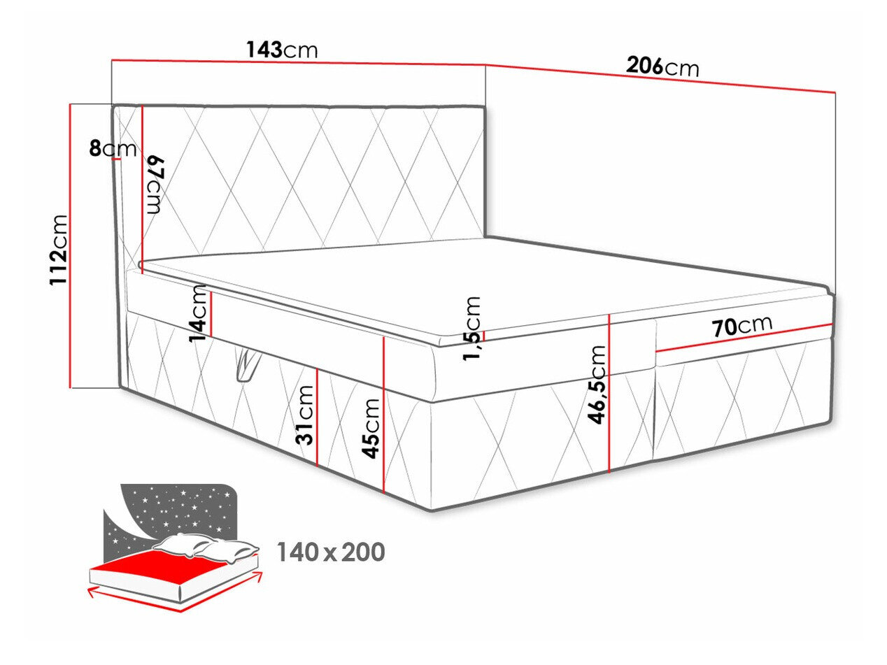 Boxspring Comfivo Avis (Magic Velvet 2250)