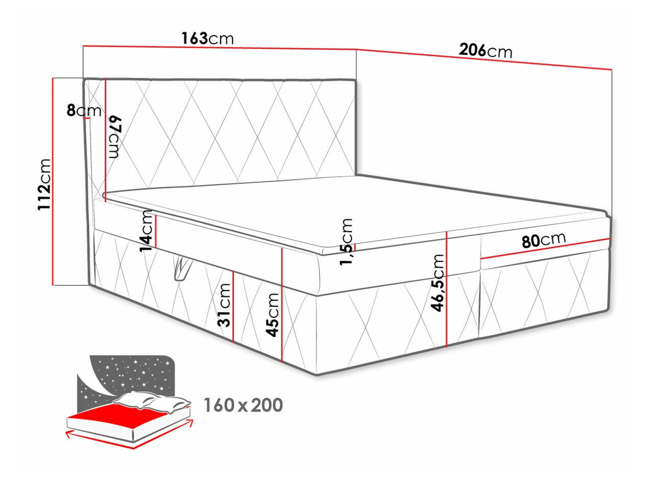 Boxspring Comfivo Avis (Magic Velvet 2260)