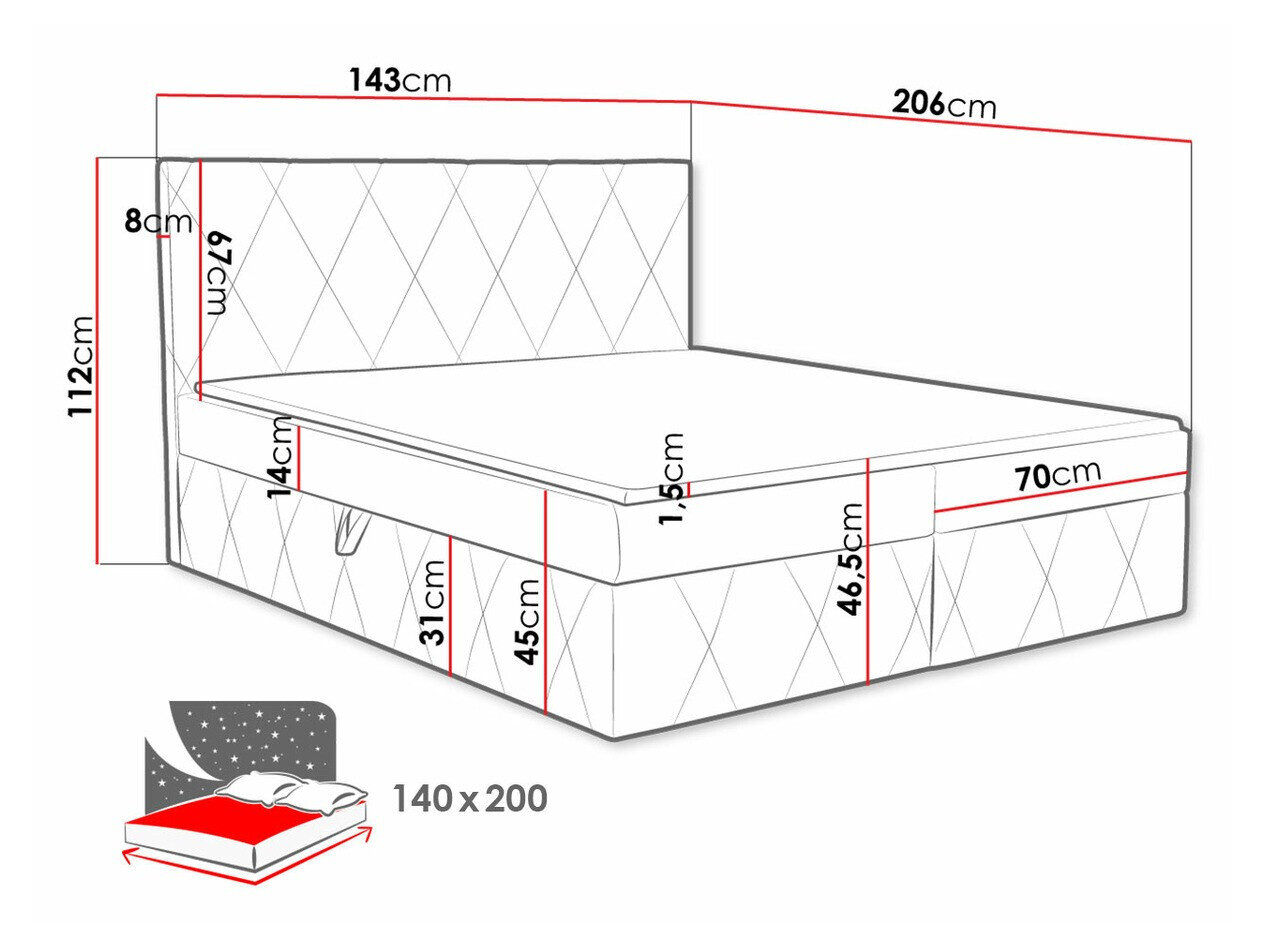 Boxspring Comfivo Avis (Magic Velvet 2267)