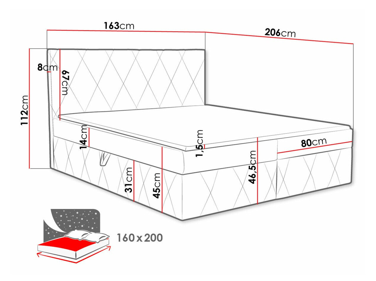 Boxspring Comfivo Avis (Magic Velvet 2299)