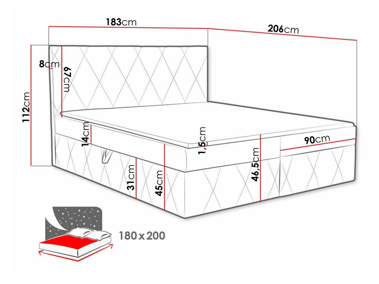 Boxspring Comfivo Avis (Magic Velvet 2299)