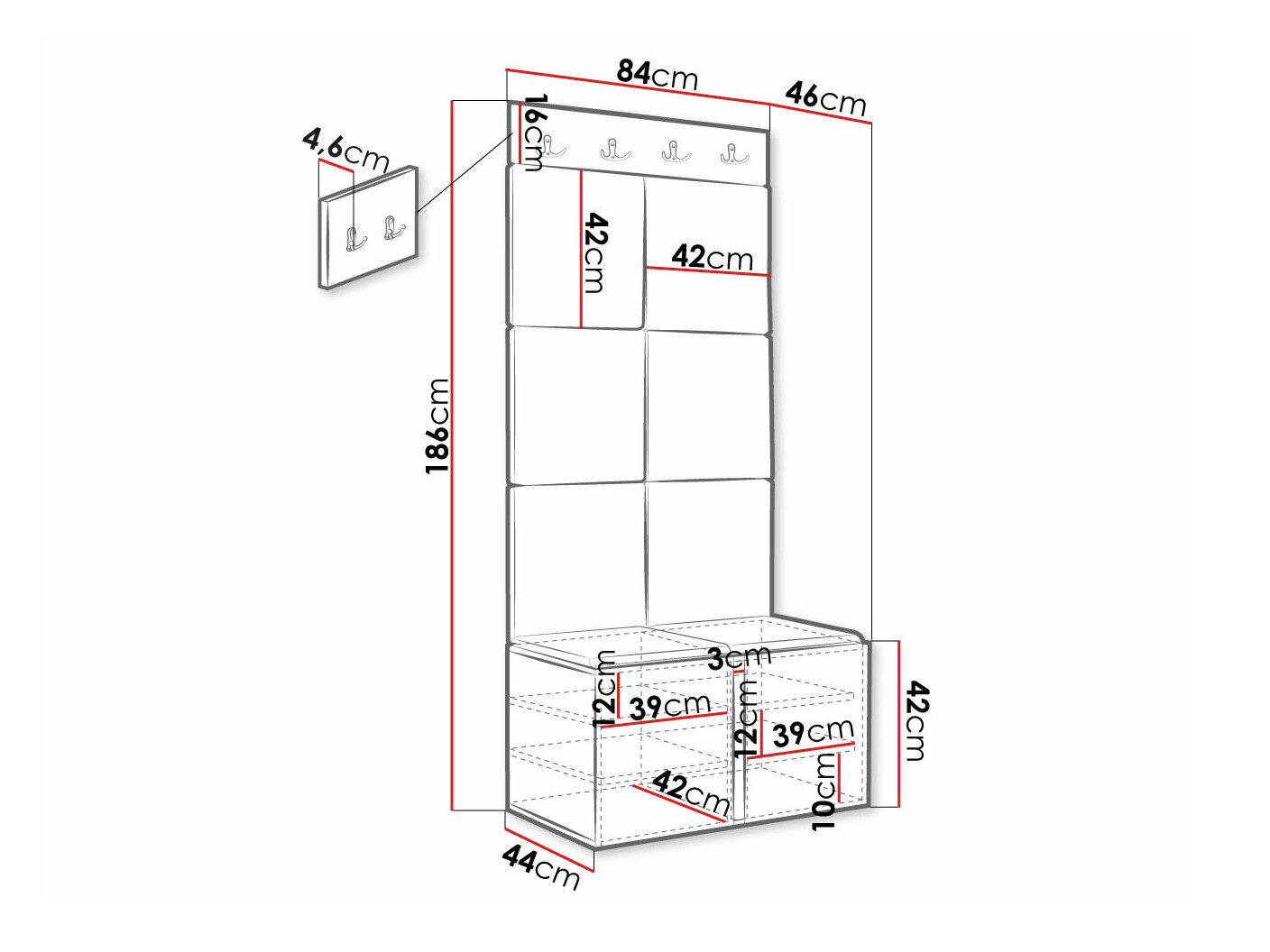 Entrésæt Hartford 375 (Sort)