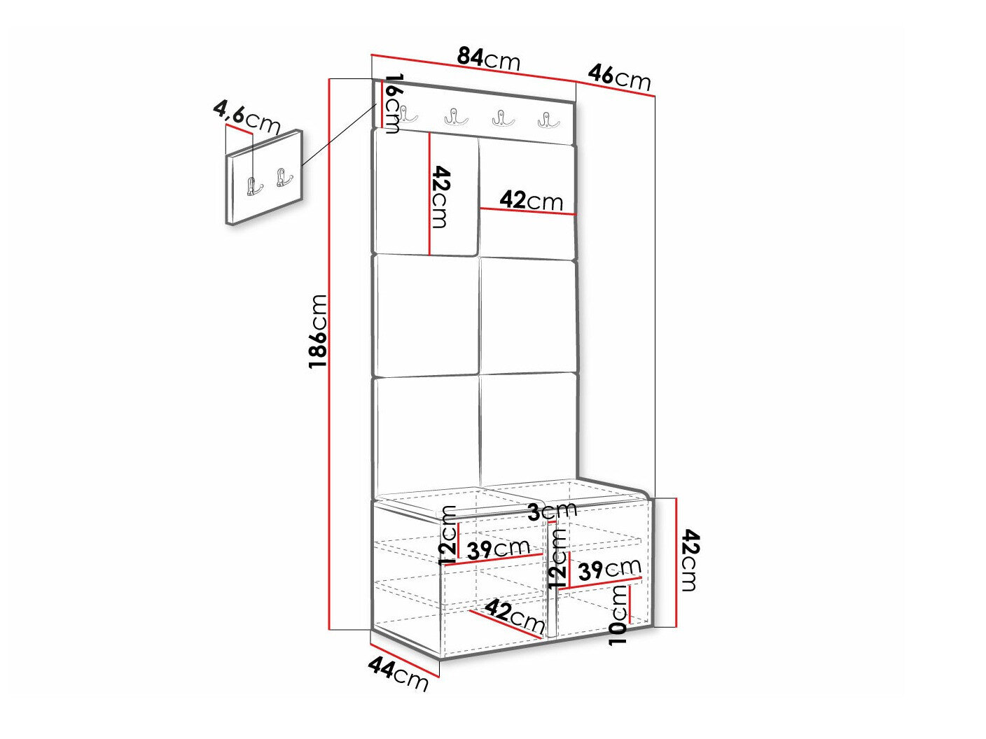 Entrésæt Hartford 375 (Sort)