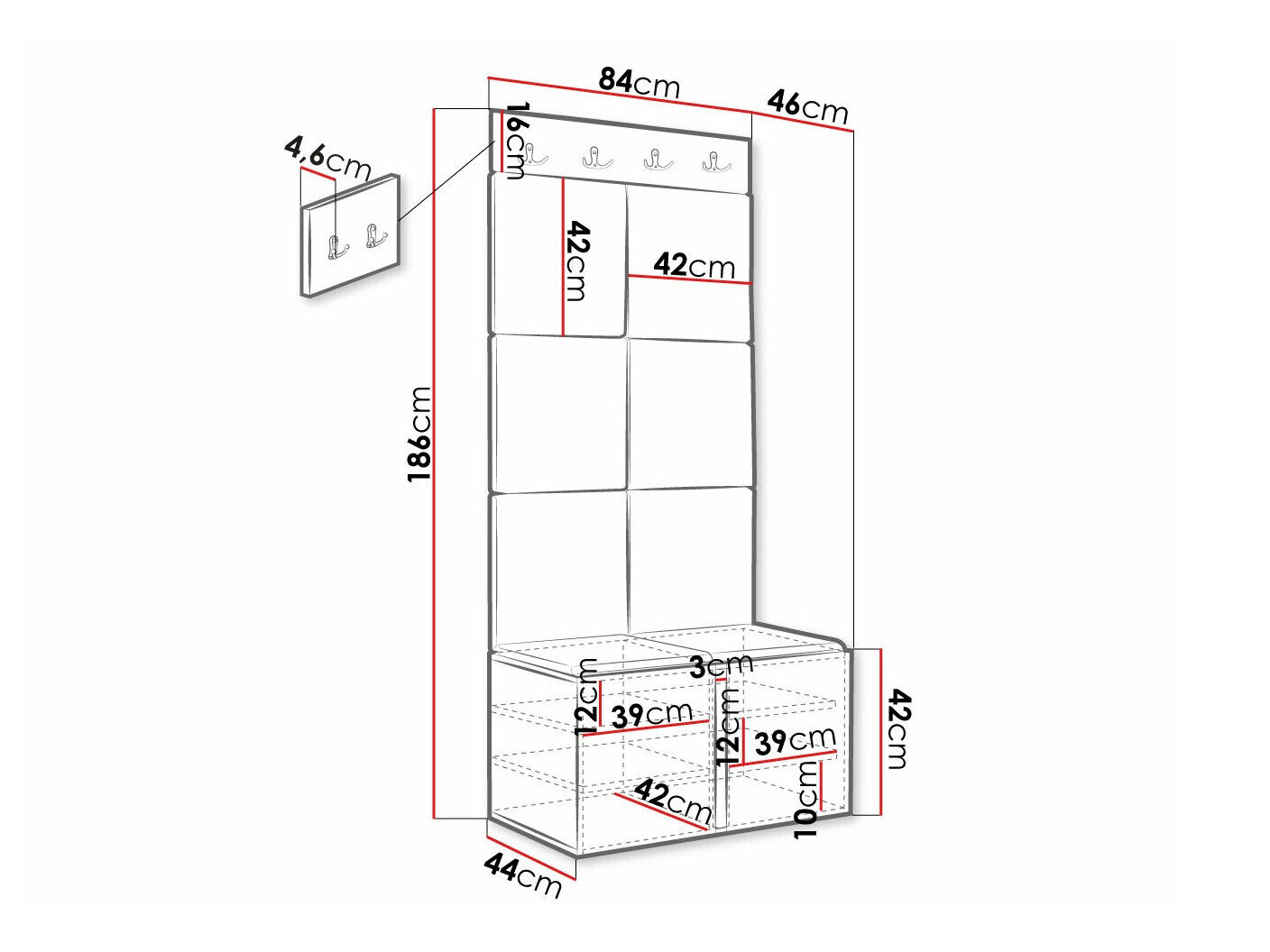 Entrésæt Hartford 375 (Sort)