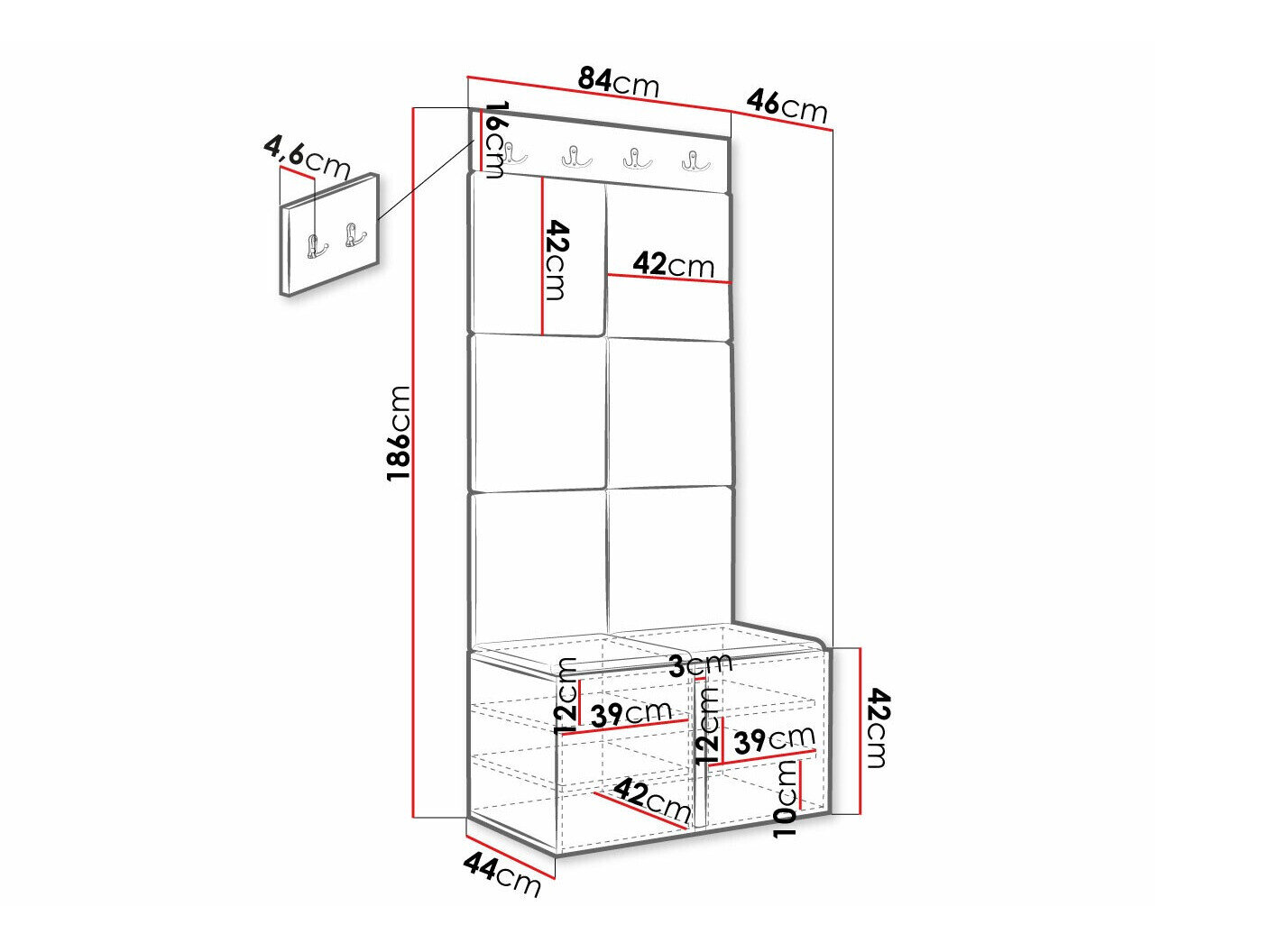 Entrésæt Hartford 375 (Sort)