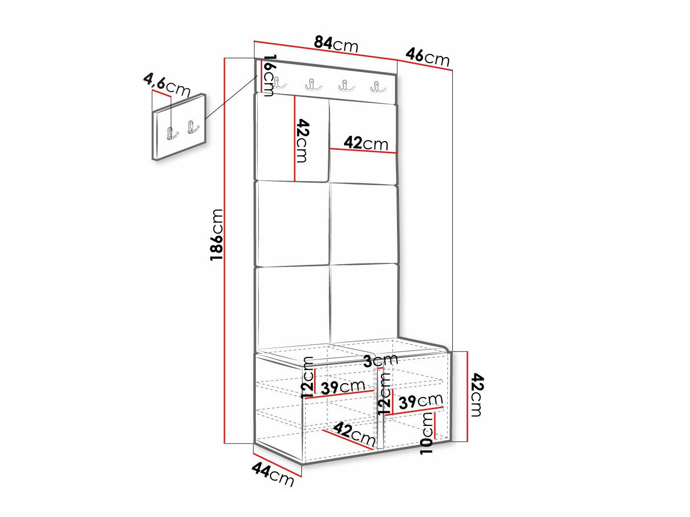 Entrésæt Hartford 375 (Sort)