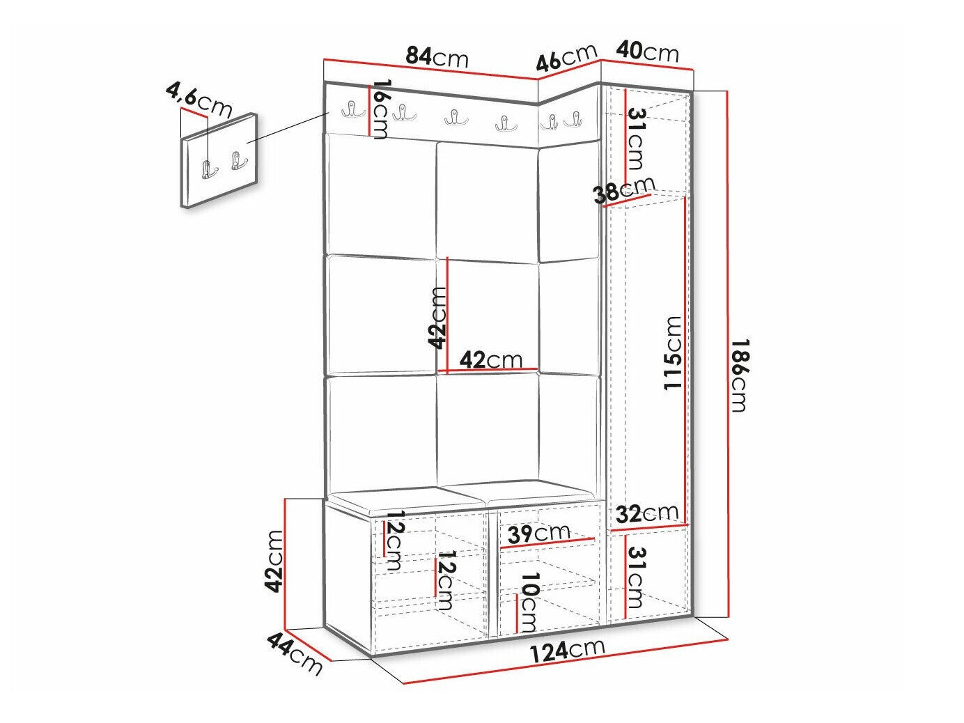Entrésæt Hartford 377 (Hvid)