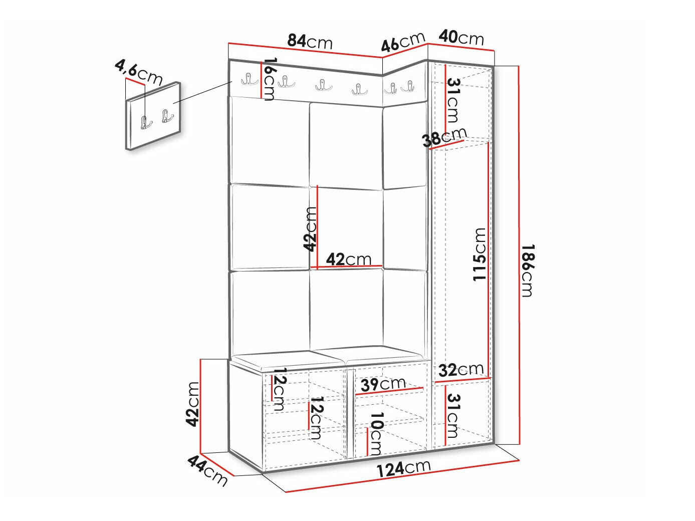 Entrésæt Hartford 377 (Sort)