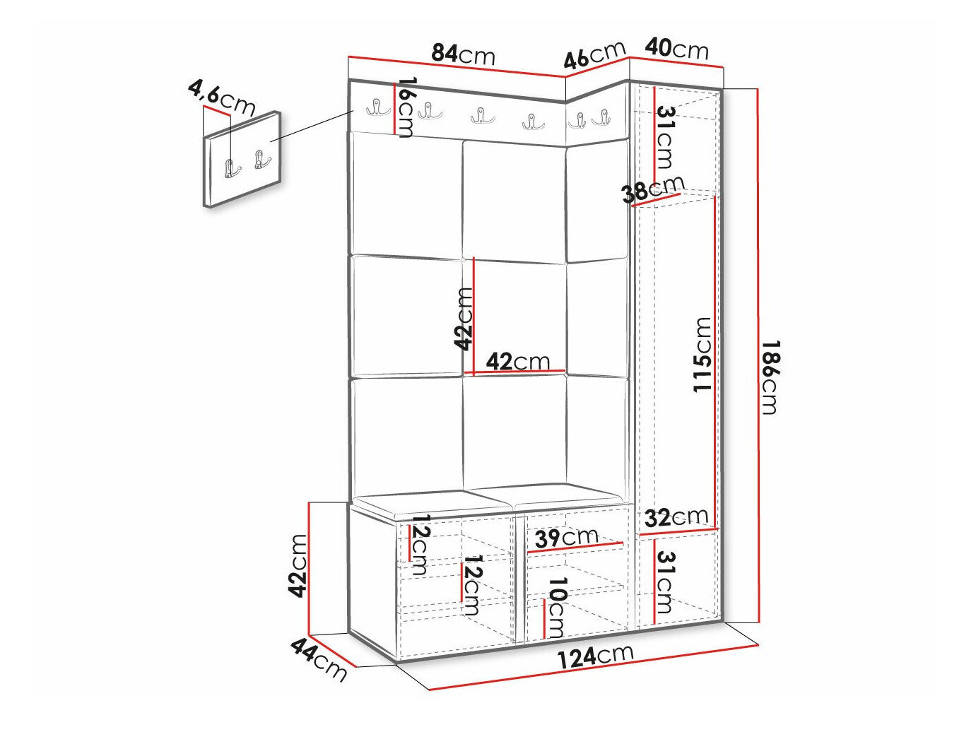 Entrésæt Hartford 377 (Sort)