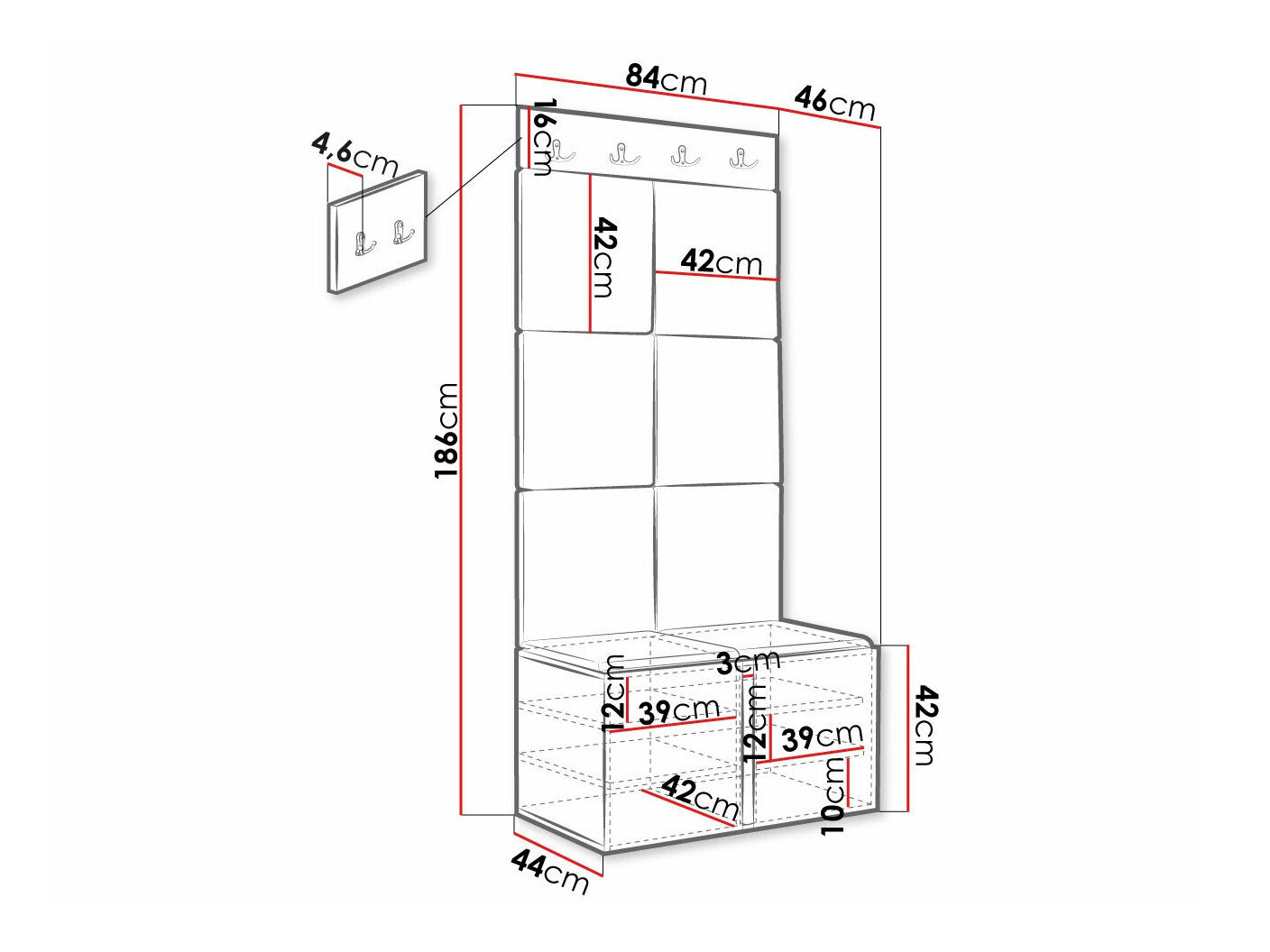 Gangmeubelset Hartford 375 (Wit)