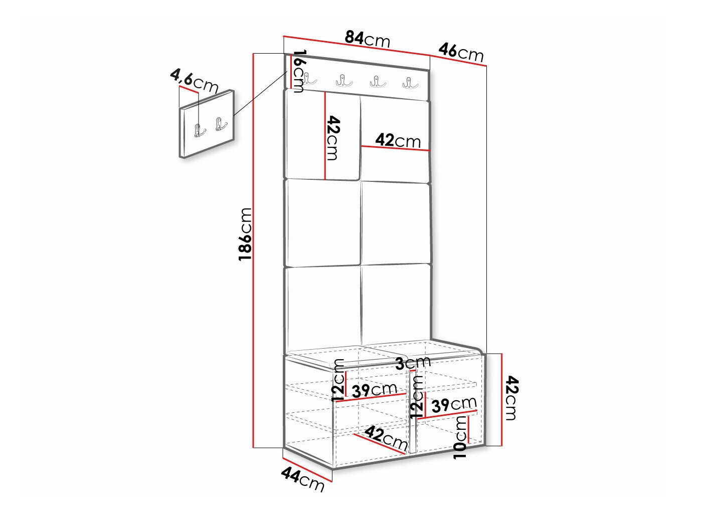 Gangmeubelset Hartford 375 (Wit)