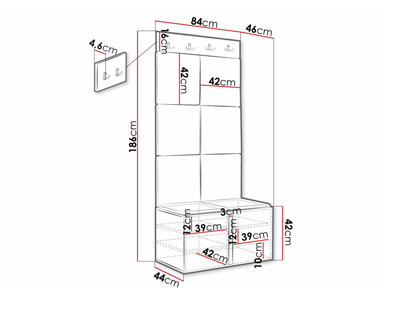 Gangmeubelset Hartford 375 (Wit)