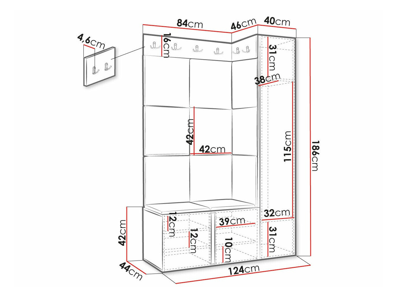 Entrésæt Hartford 377 (Hvid)