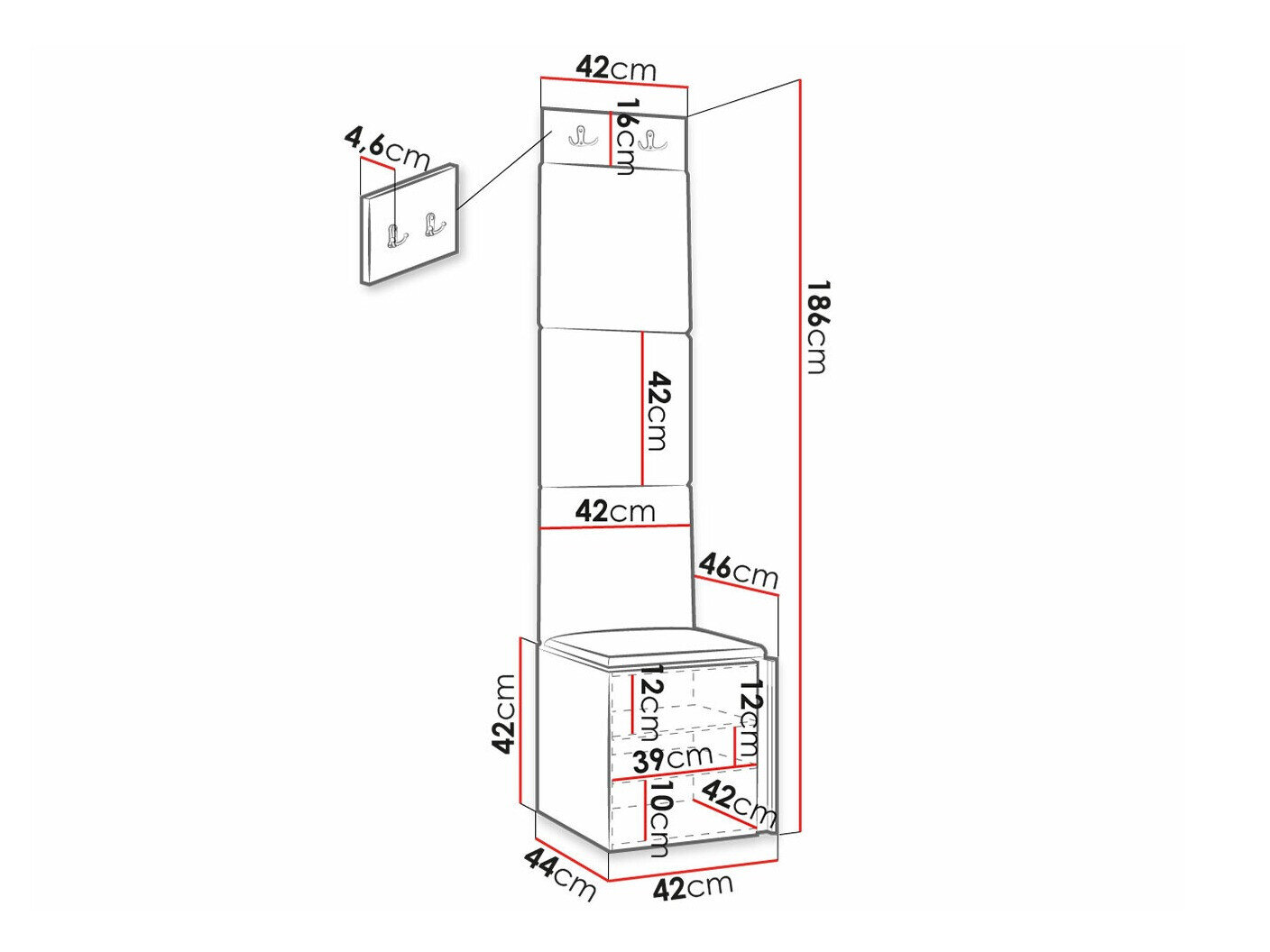 Entrésæt Hartford 378 (Sort)