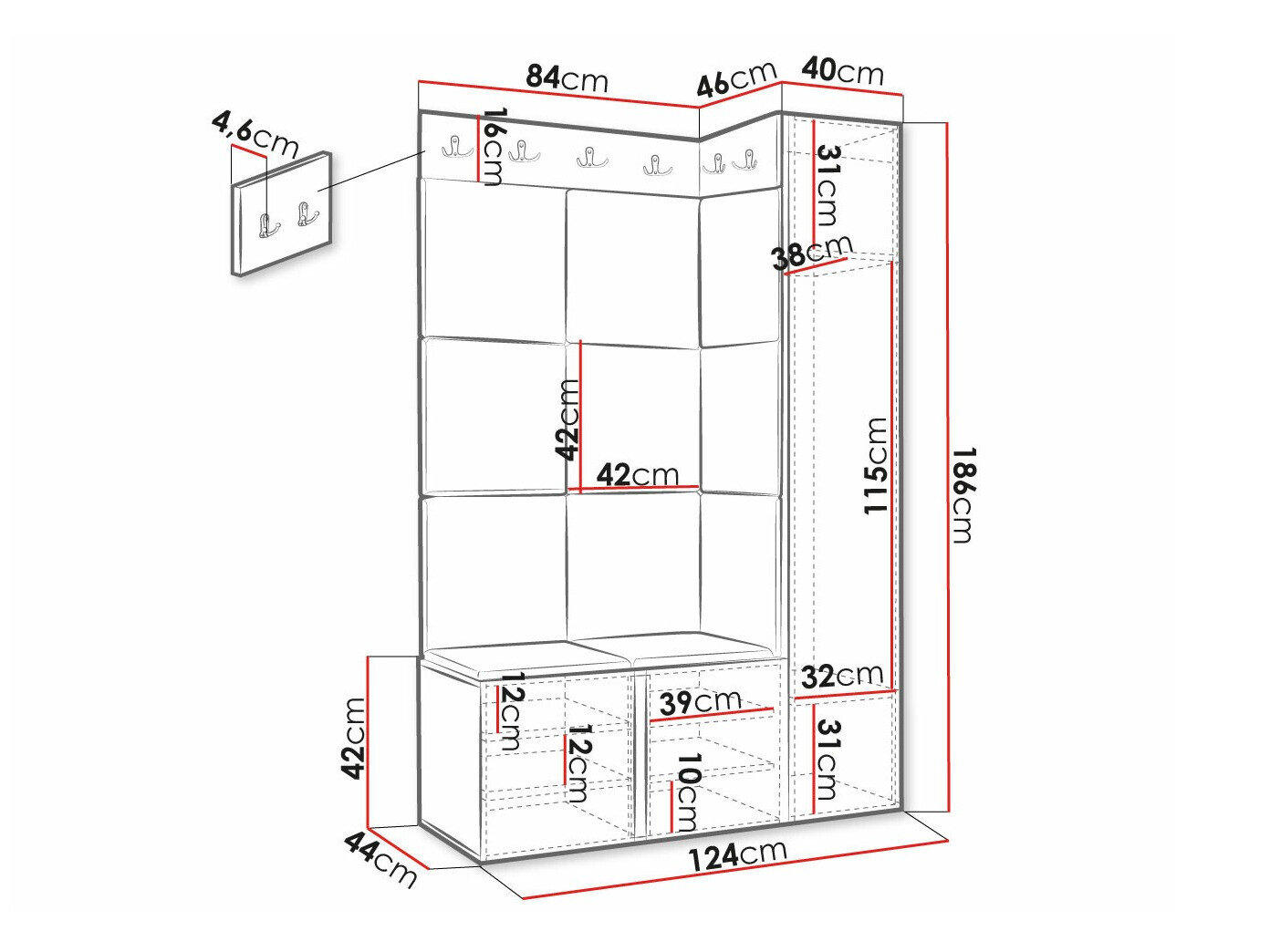 Gangmeubelset Hartford 377 (Wit)
