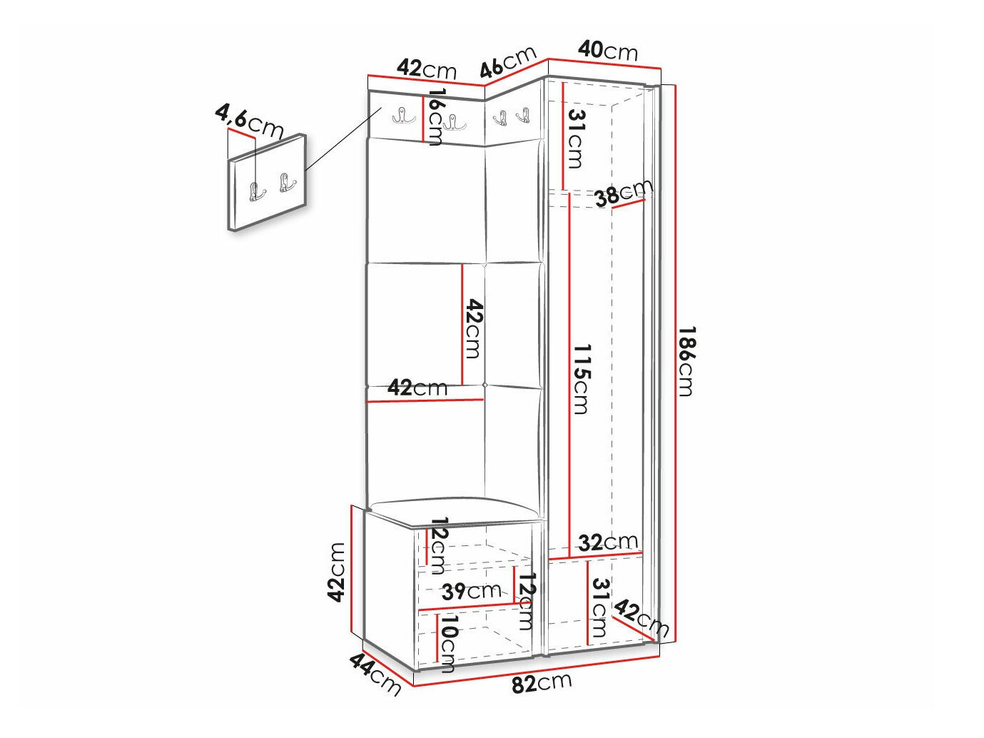 Entrésæt Hartford 381 (Hvid)