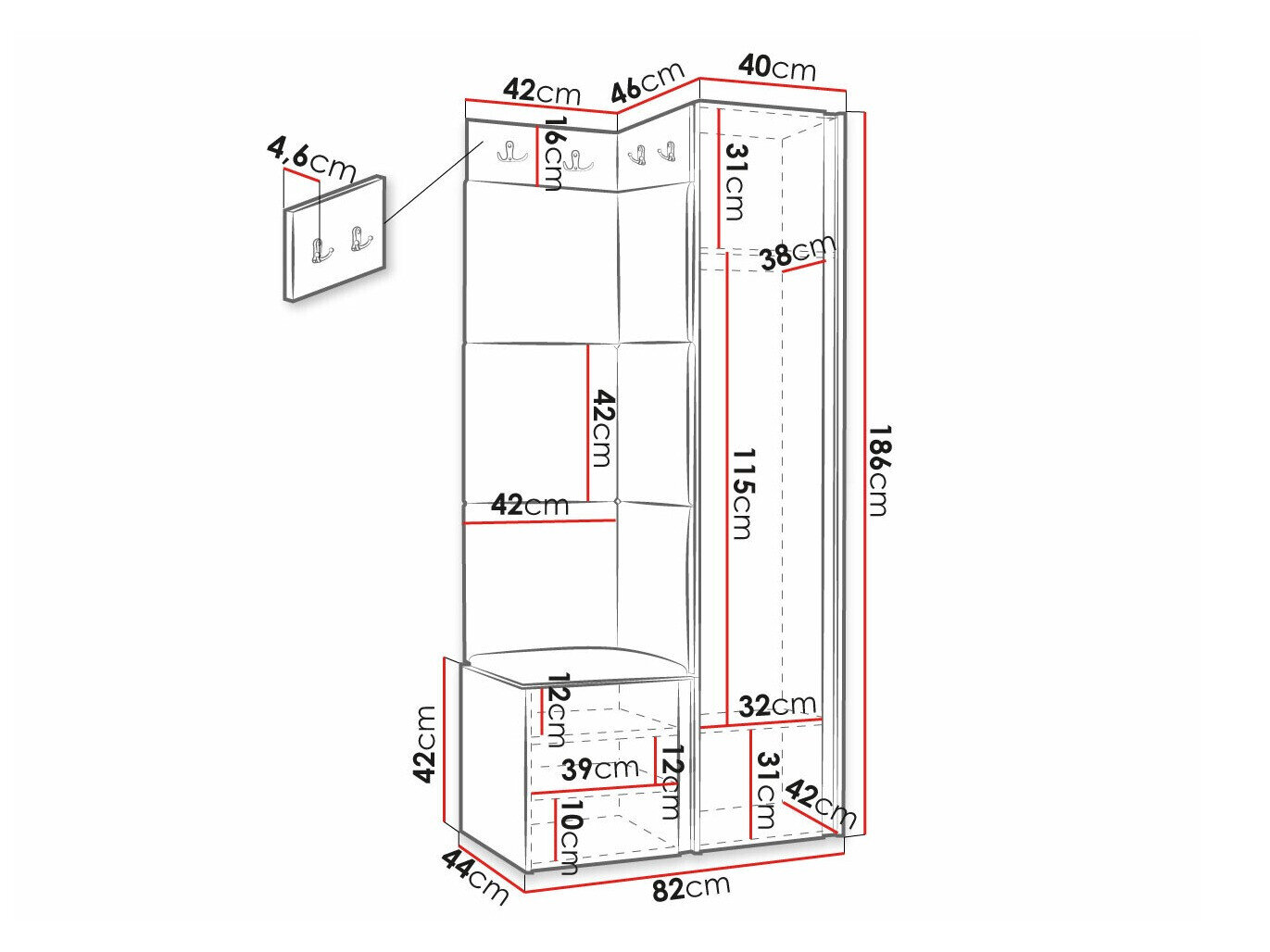 Entrésæt Hartford 381 (Hvid)
