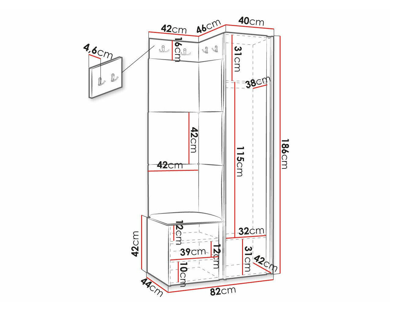 Entrésæt Hartford 381 (Hvid)