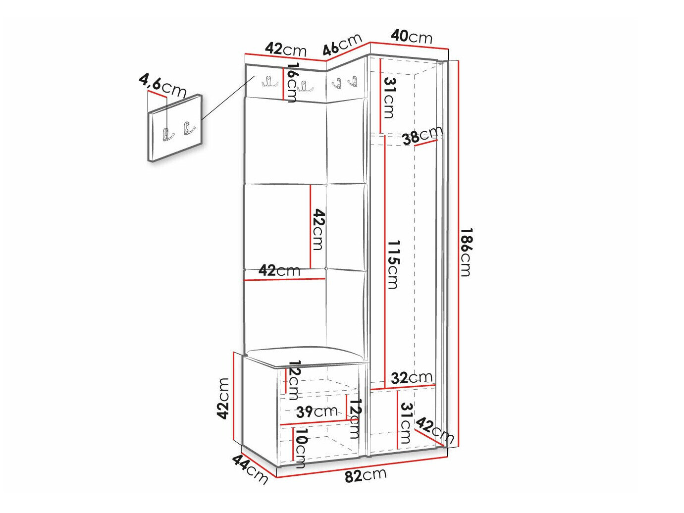 Entrésæt Hartford 381 (Sort)