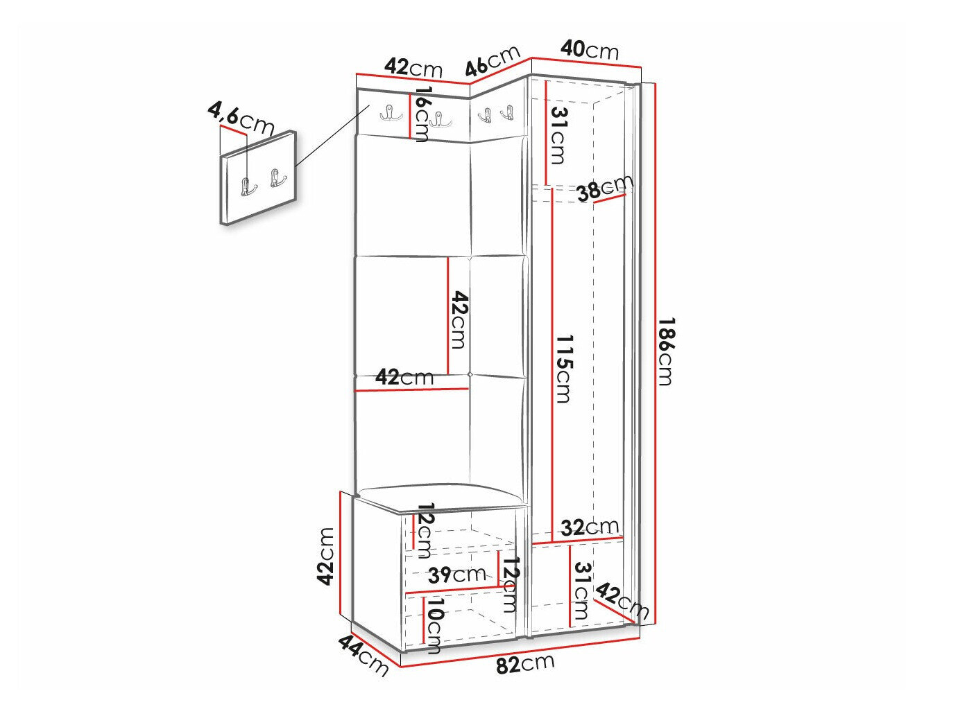 Gangmeubelset Hartford 381 (Wit)